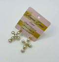 RG Cross Gold Studded Pearl Earrings