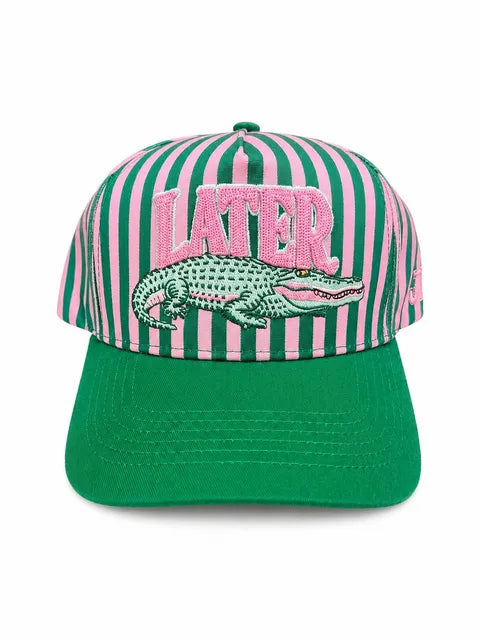 Later Gator Striped Trucker Hat