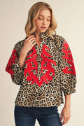 Rachel Leopard Top with Baroque Applique