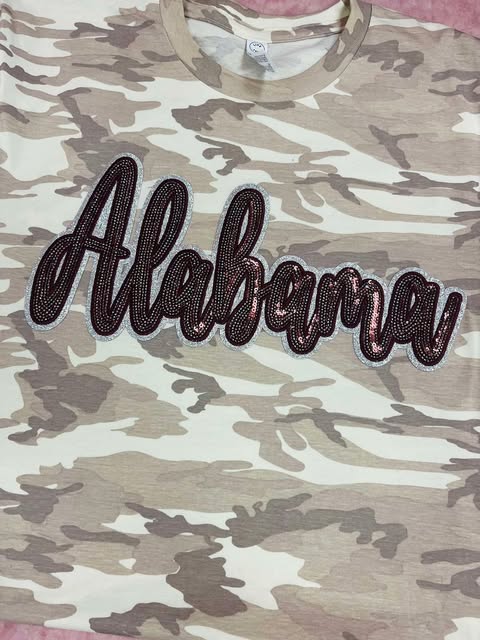 Alabama Bling Camo Short Sleeve T-Shirt