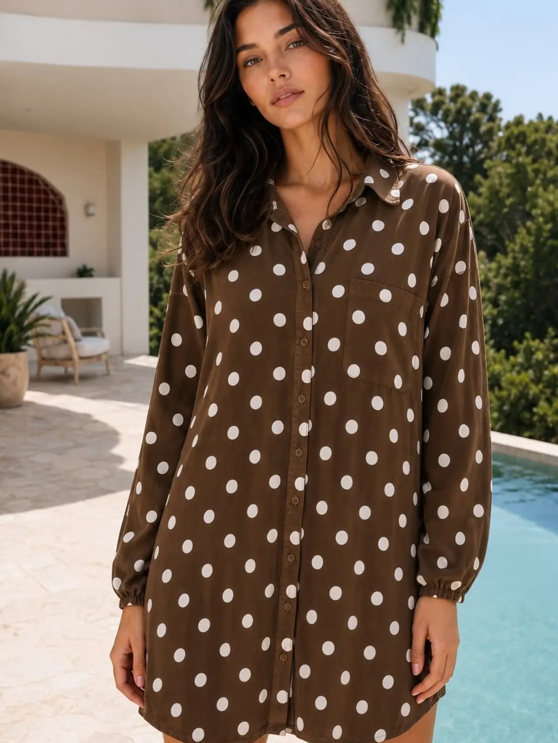 Paula Polka Dot Shirtdress