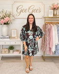 Curvy Jane Floral Lined Mini Dress