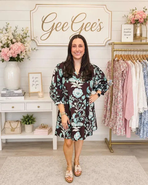 Curvy Jane Floral Lined Mini Dress