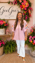 Curvy Emerson Boho Textured Woven Top
