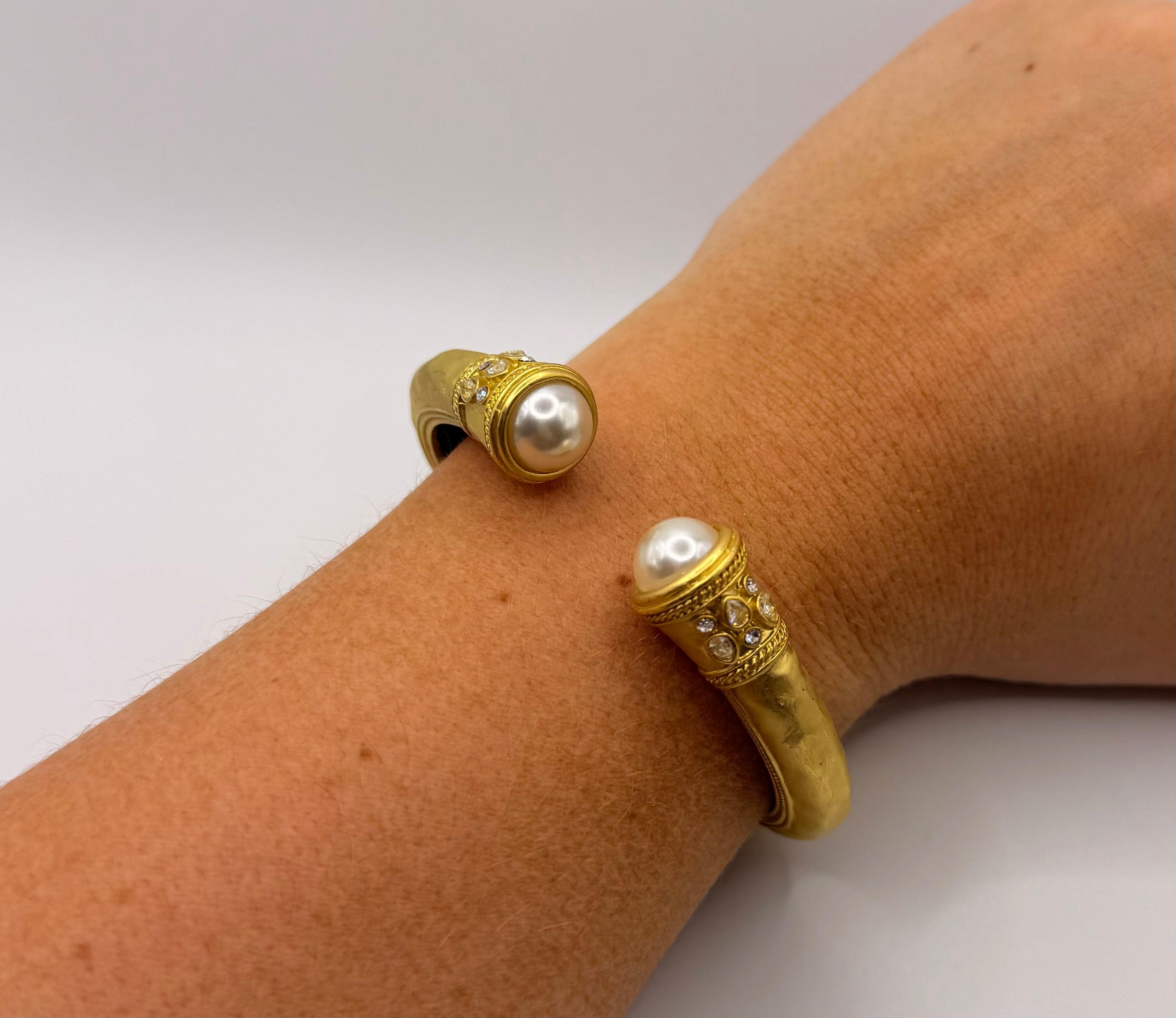 Pearl Open Cuff Bracelet