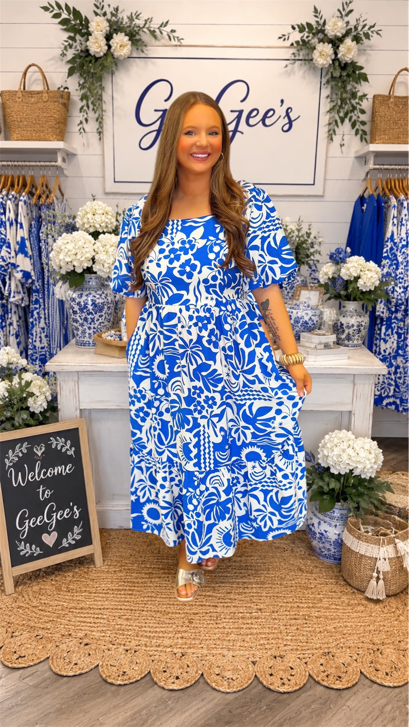 Curvy Cassidy Conversational Printed Midi Dress