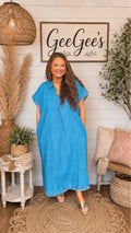 Curvy Savannah Stone Wash Denim Midi Dress