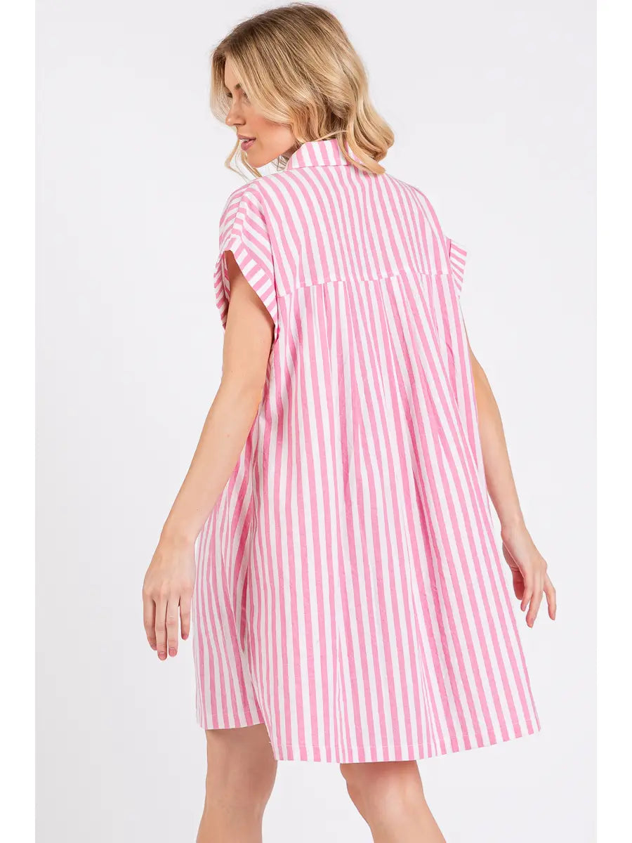 Starla Striped Button Down Dress