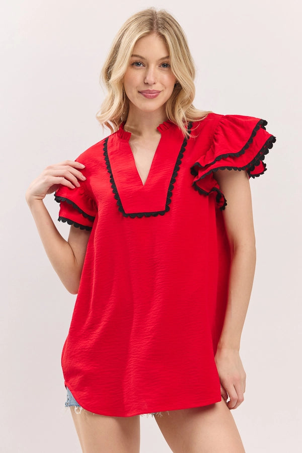 Regina Ruffle Sleeve Top