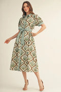Jodi Button Down Floral Midi Dress