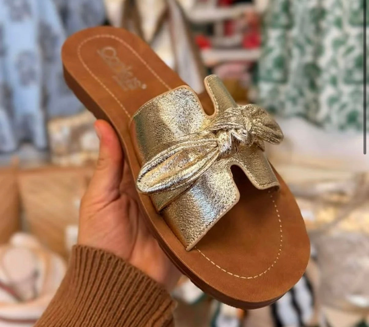 Corkys Too Cute Gold Crinkle Metallic Sandals