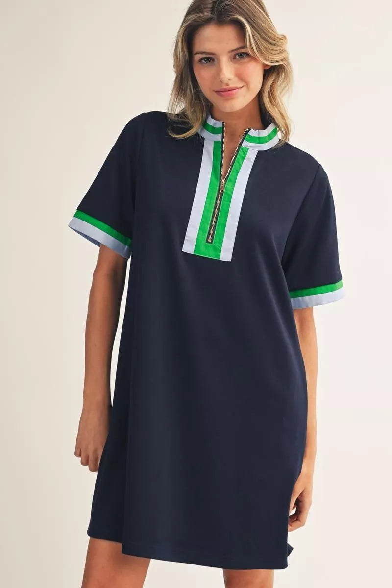 Curvy Caroline Contrast Collar Mini Dress