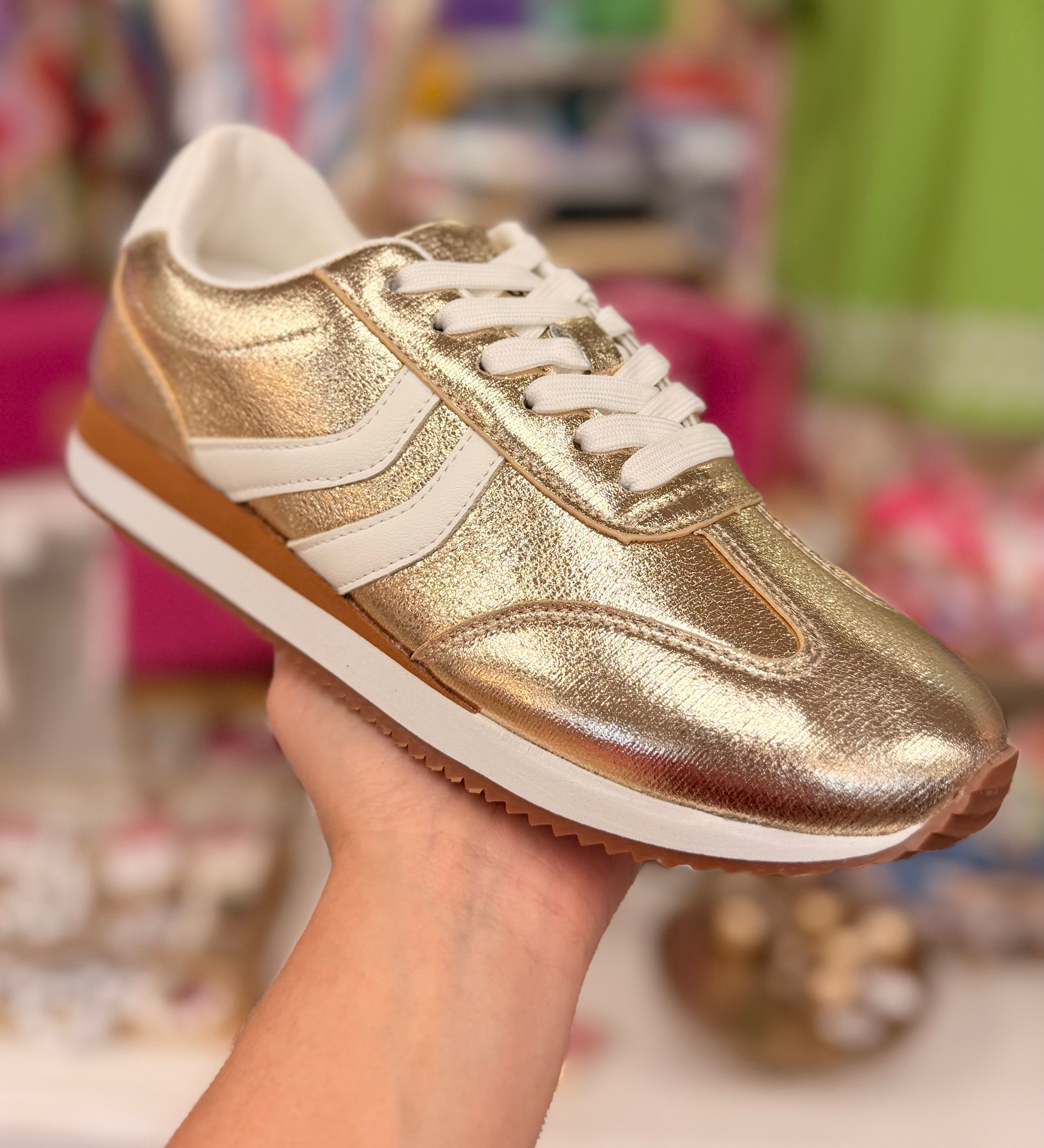 Corkys Kickoff Crinkle Gold Sneakers