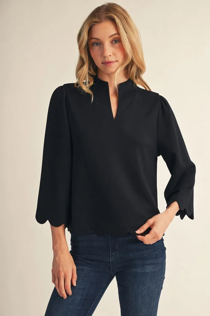Beth Scallop Edge Top