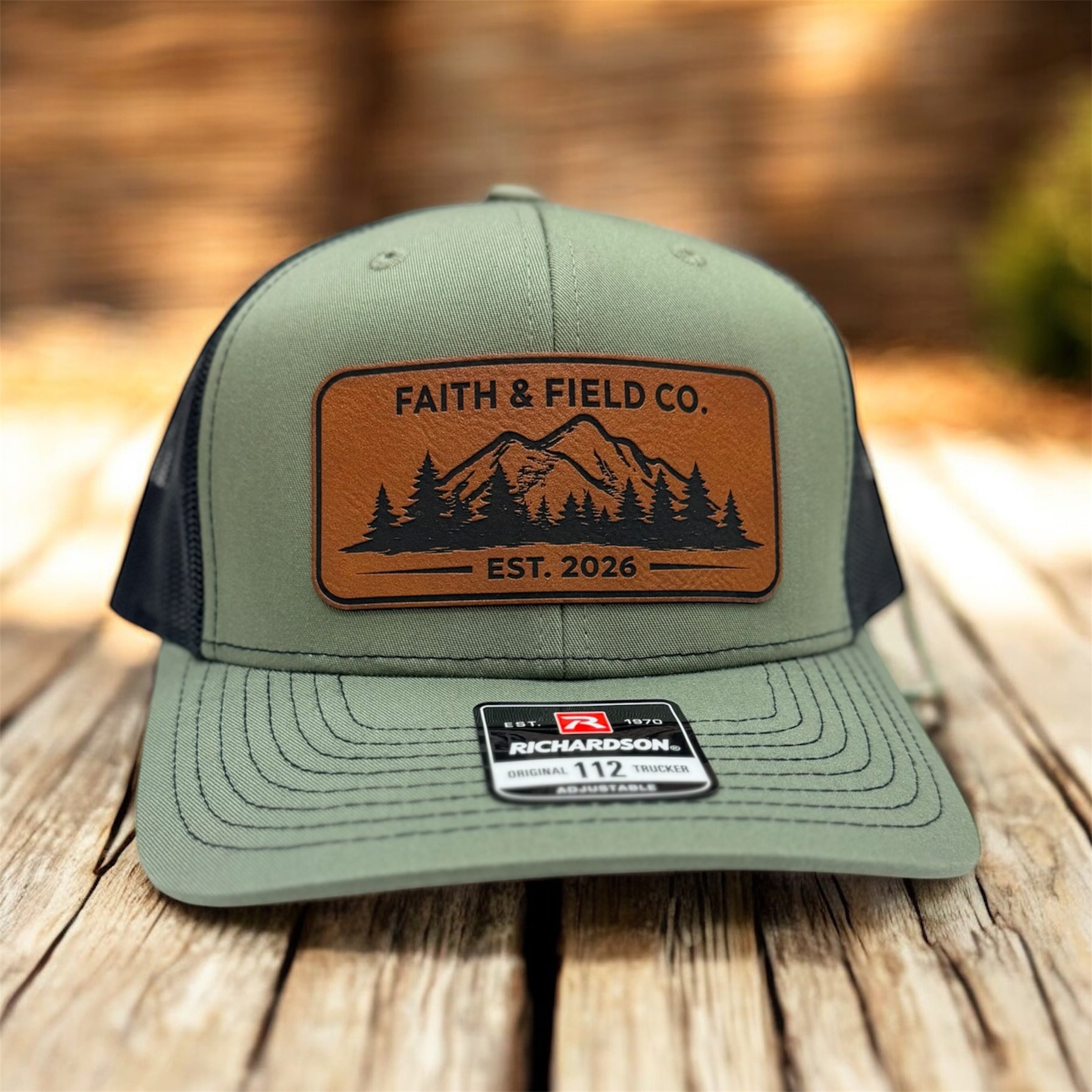 Faith And Field Co Genuine Leather Patch Richardson Hat