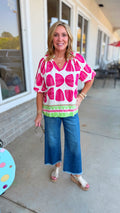 Sandra Shell Block Border Print Top