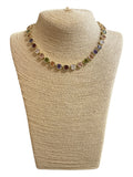 Cubic Zirconia Multi Color 14K Gold Plated Necklace