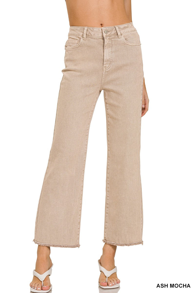 Alicia Acid Washed High Waist Cropped Jeans