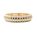 RG Pearl Paved Beaded On Gold Stretch Bracelet