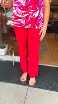 Mica Husker Red High Rise Ankle Flare Jeans