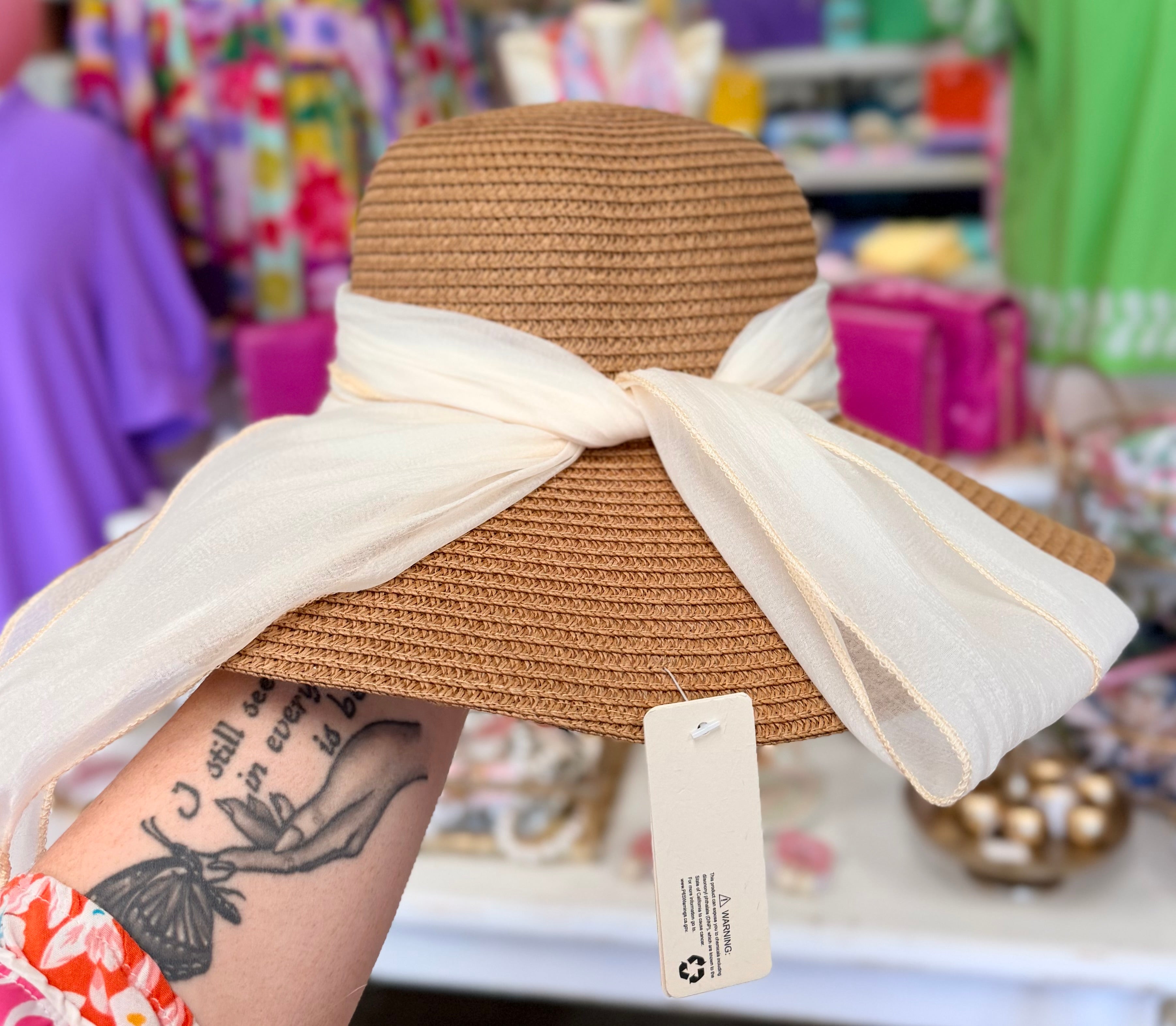 Summer Hat with Back Bow Detail