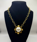 Yochi Single Pearl Chain Necklace