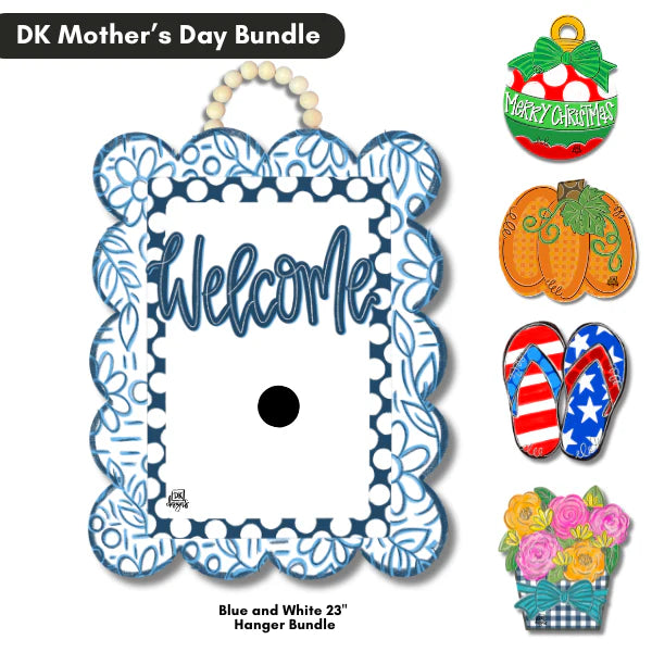 DK Blue and White Door Hanger Bundle