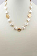 RG Freshwater Pearl Gold Nuggett Necklace