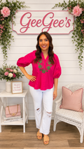 Sasha Floral Embroidered Puff Sleeve Top