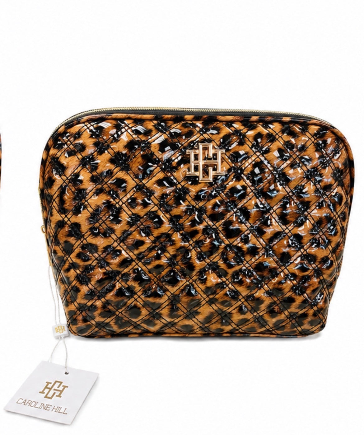Caroline Hill Capri Large Pouch - Spotted Patent