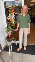 Lacey Mid Rise Wide Leg Colored Pants