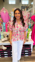 Rosaline Pink Mix Floral Top