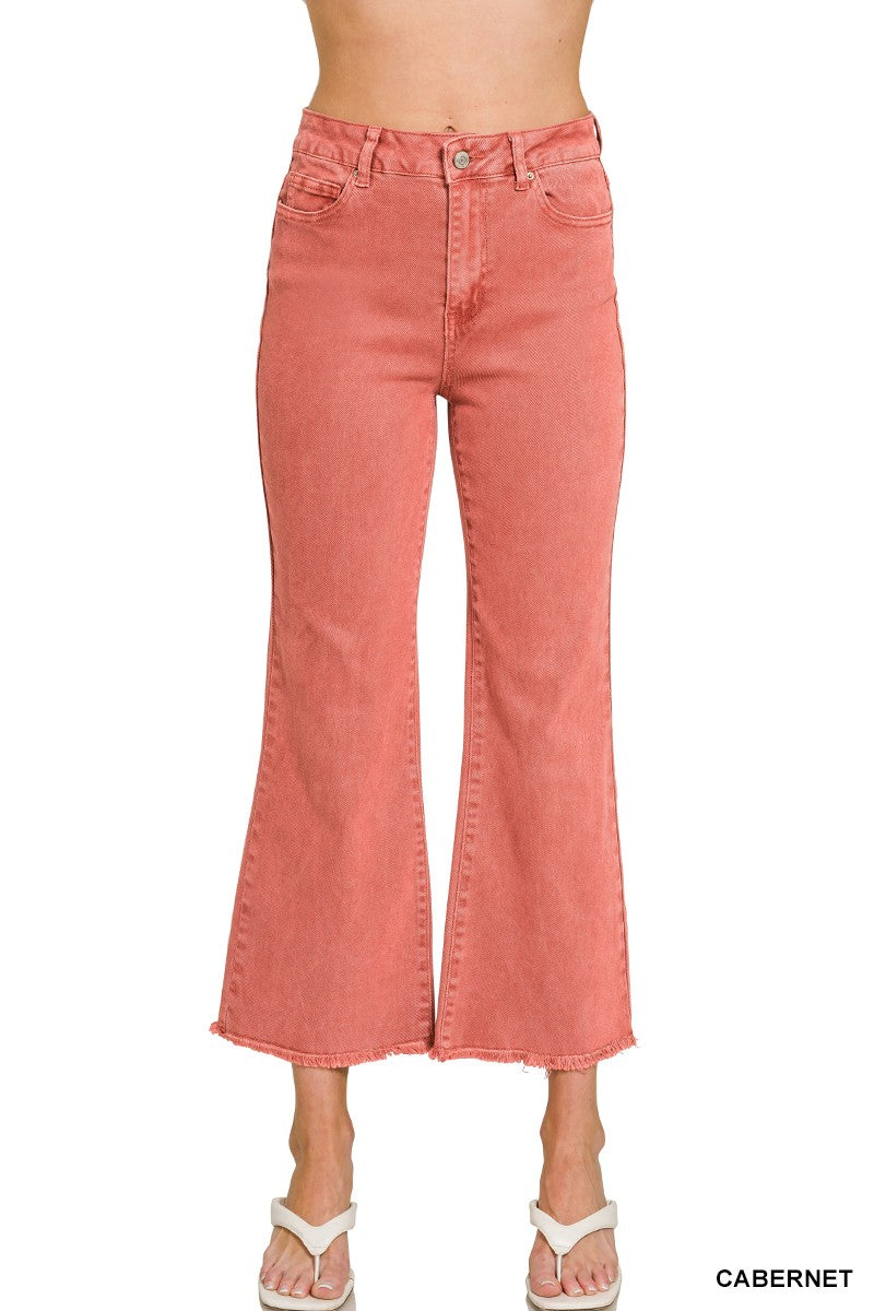 Alicia Acid Washed High Waist Cropped Jeans
