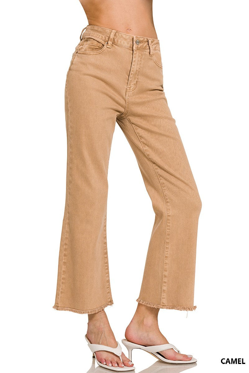 Alicia Acid Washed High Waist Cropped Jeans