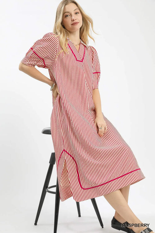 Cassie Collard V-Neck Midi Dress
