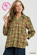 Chassidy Chestnut Floral Print Top