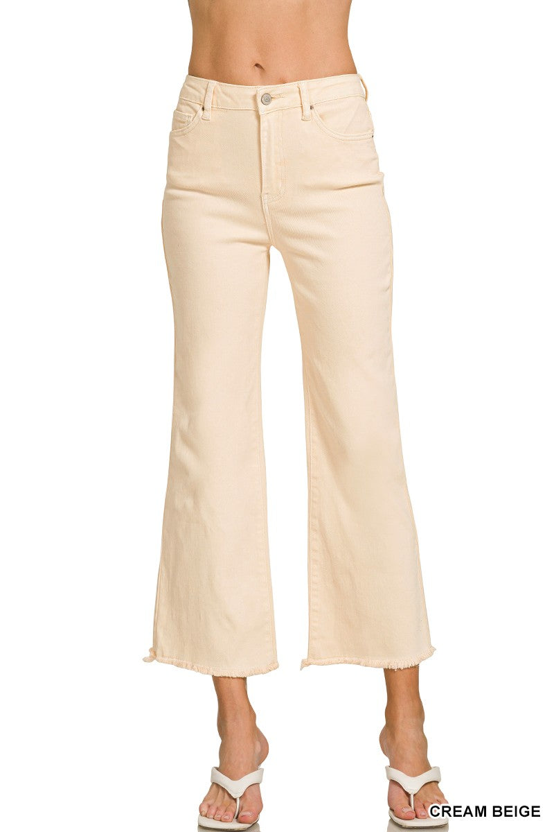 Alicia Acid Washed High Waist Cropped Jeans
