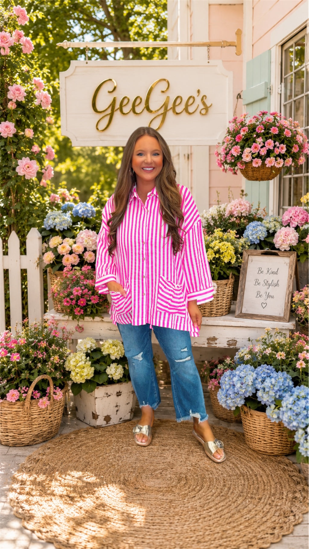 Curvy Lindsay Linen Button Down Top