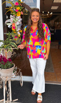 Curvy Sloan Radiant Oasis Adrienne Top