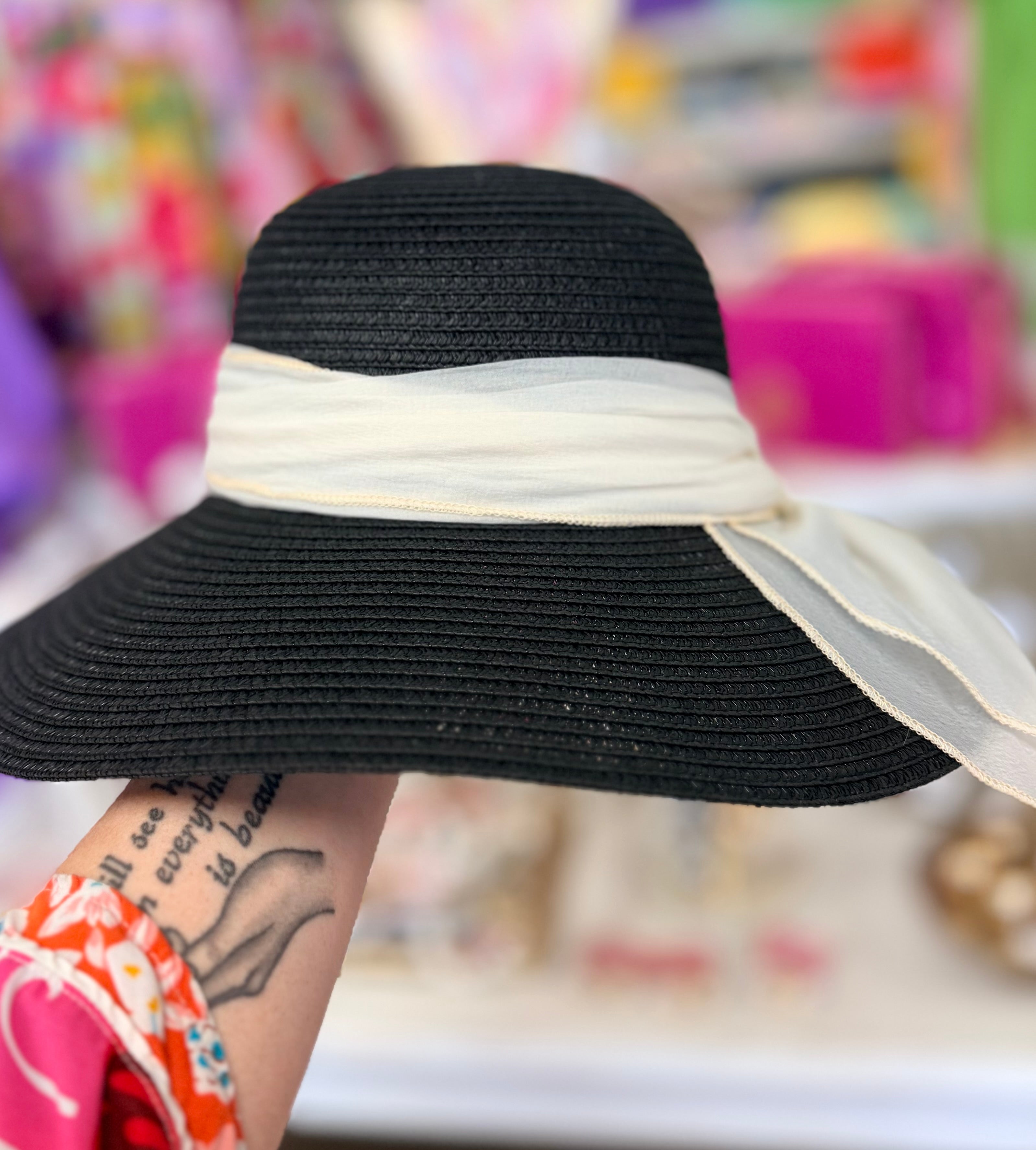 Summer Hat with Back Bow Detail