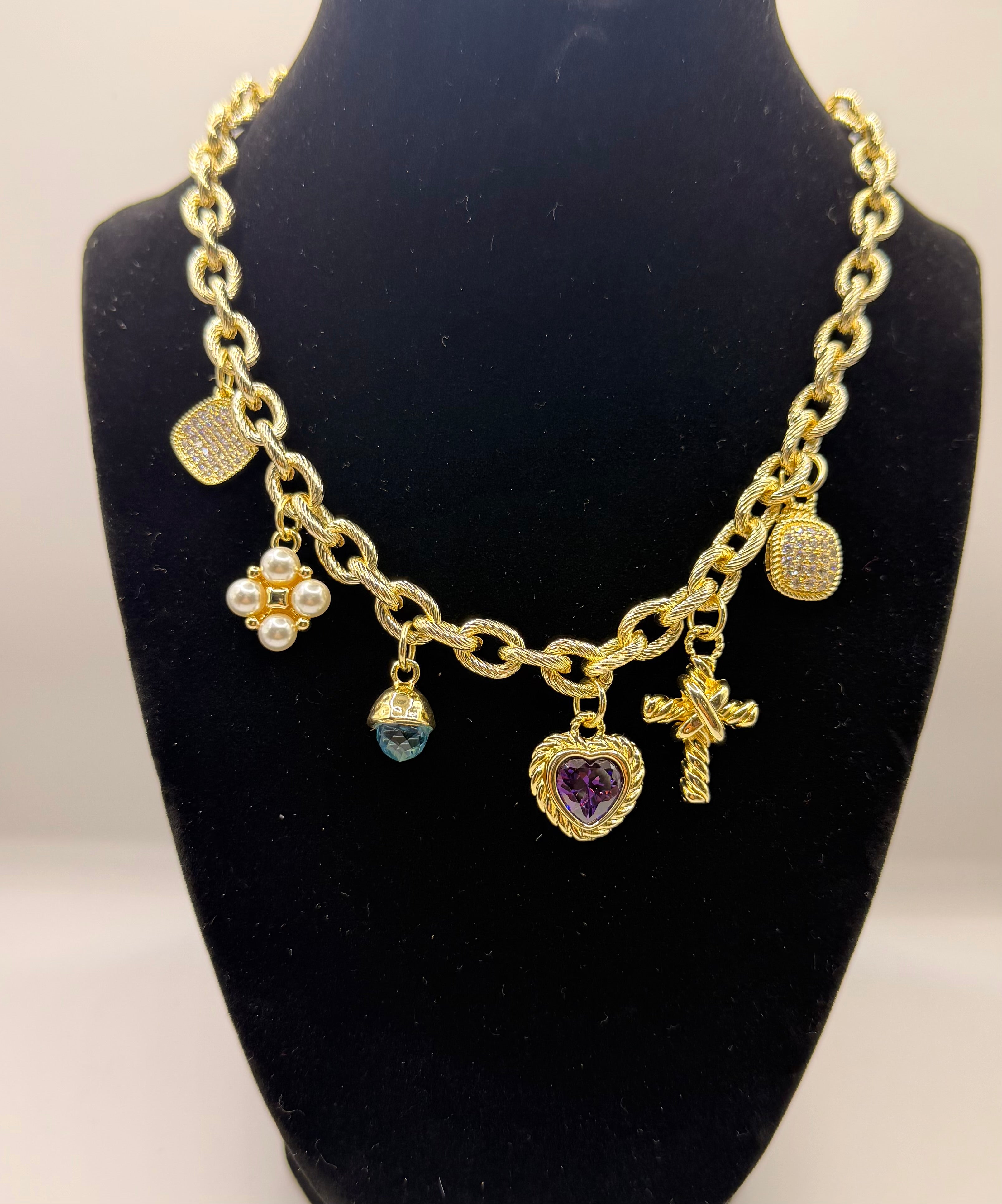 RG Sophia Multicolored Charm Necklace
