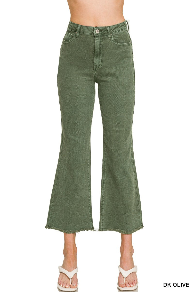Alicia Acid Washed High Waist Cropped Jeans