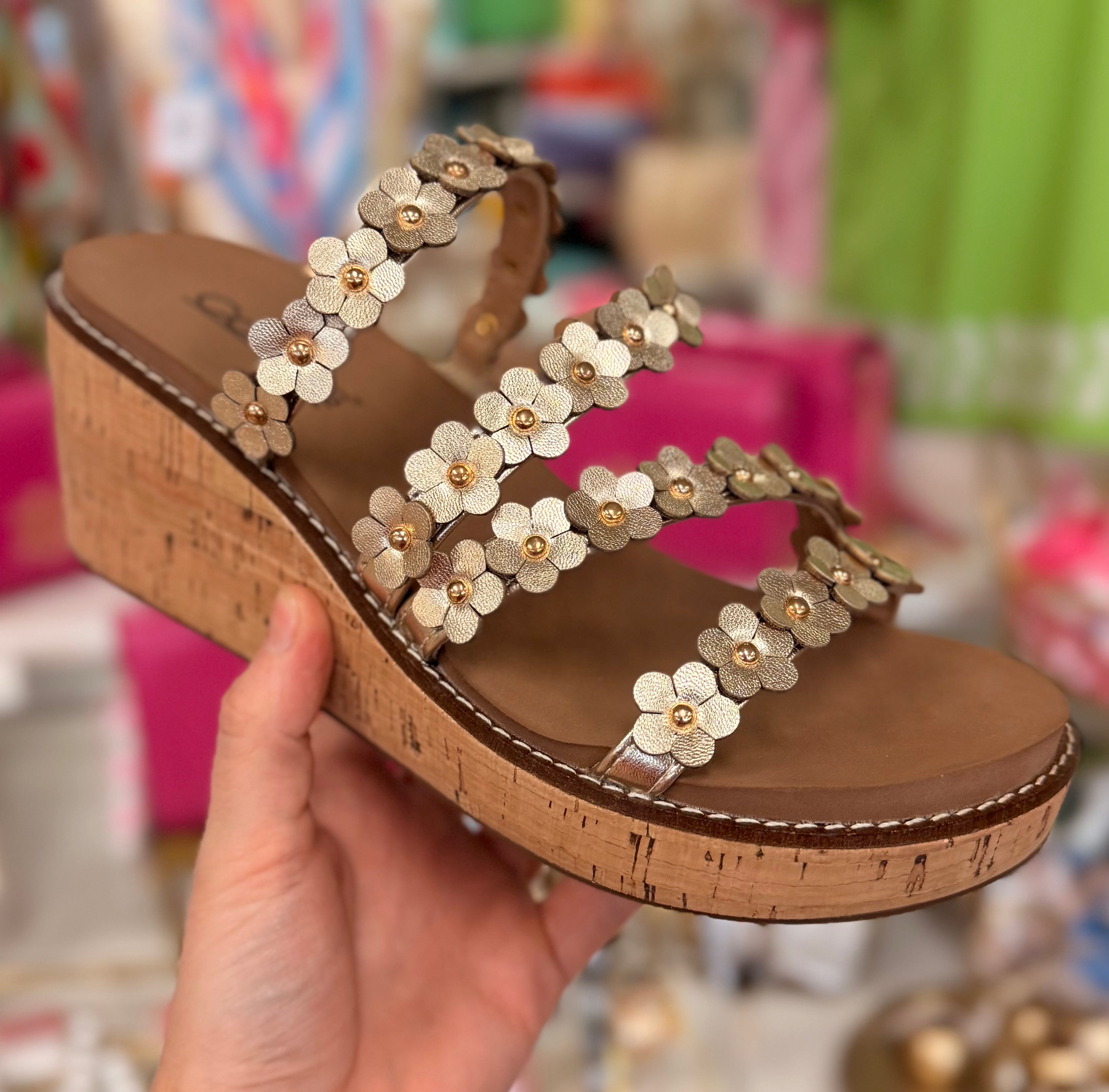 Corkys Lets Be Friends Gold Wedges
