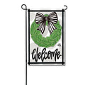 Black and White Bow Wreath Garden Glam