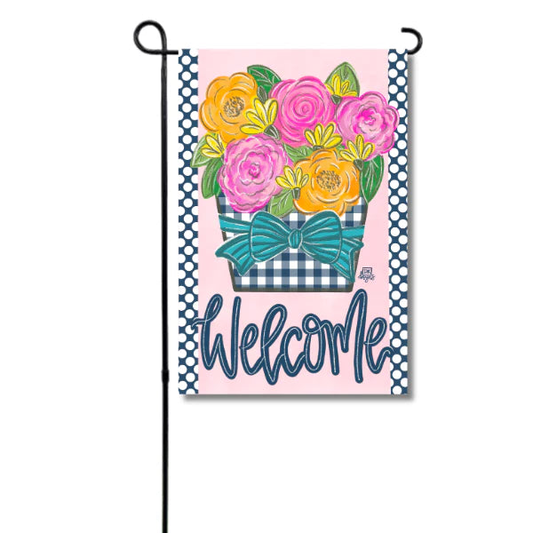 Gingham Flower Jar Garden Glam