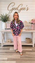 Amie Floral Top in Black