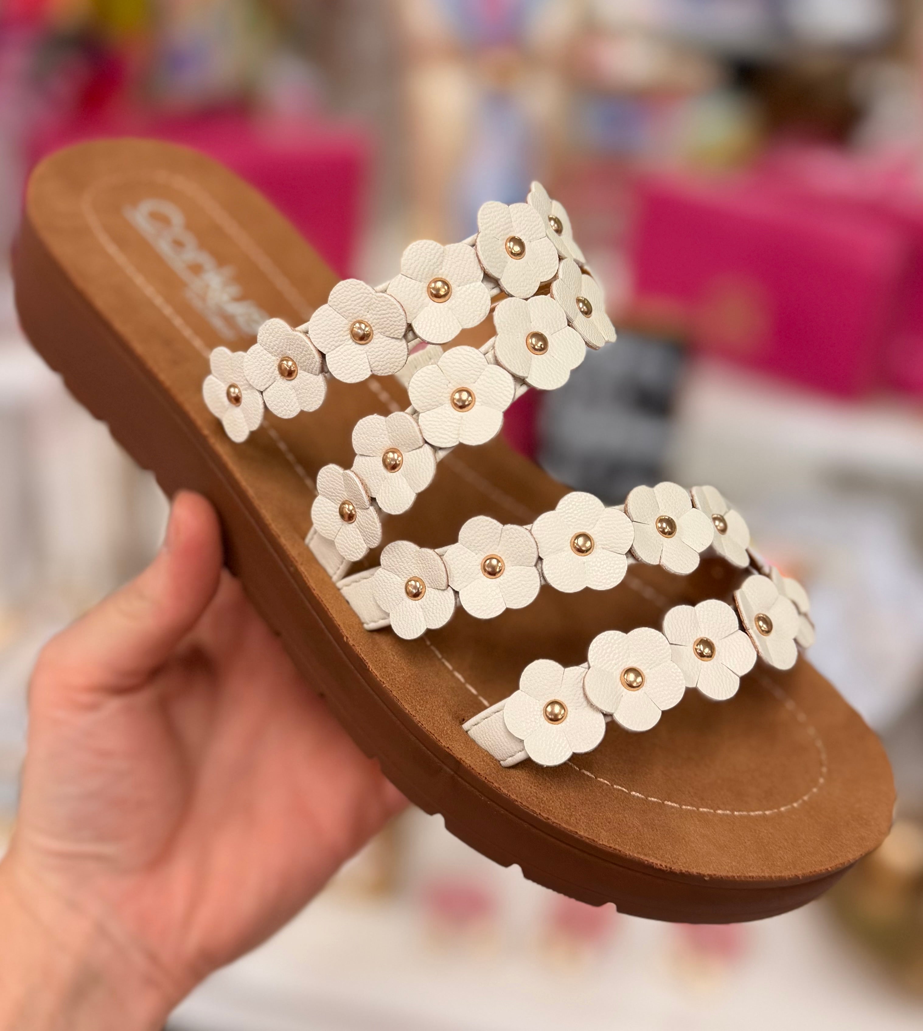 Corkys White Garden Party Sandals
