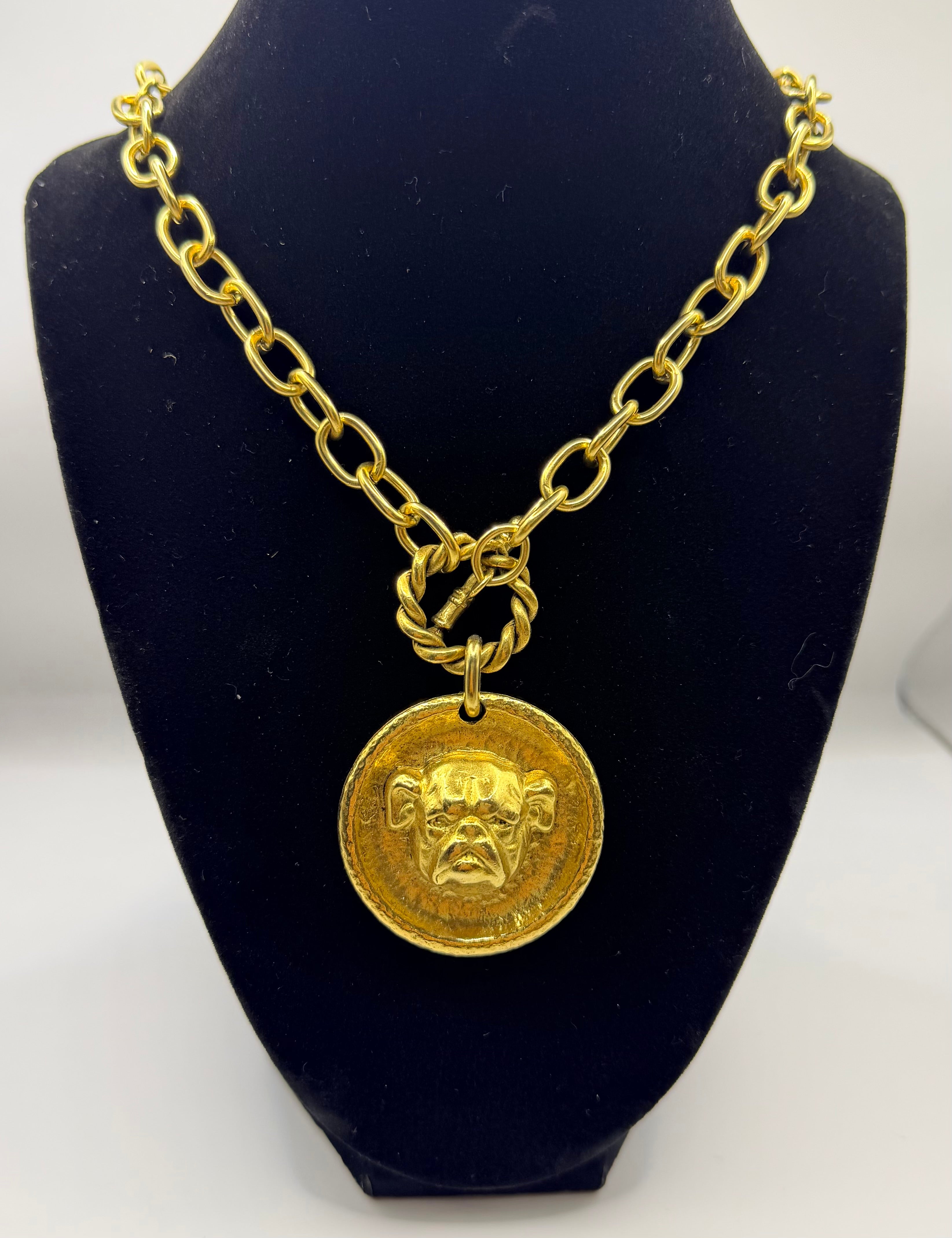 Yochi Bulldog Pendant Necklace