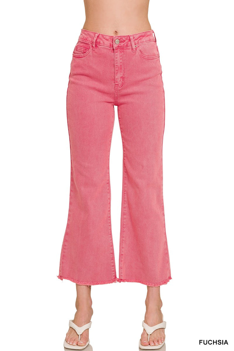Alicia Acid Washed High Waist Cropped Jeans