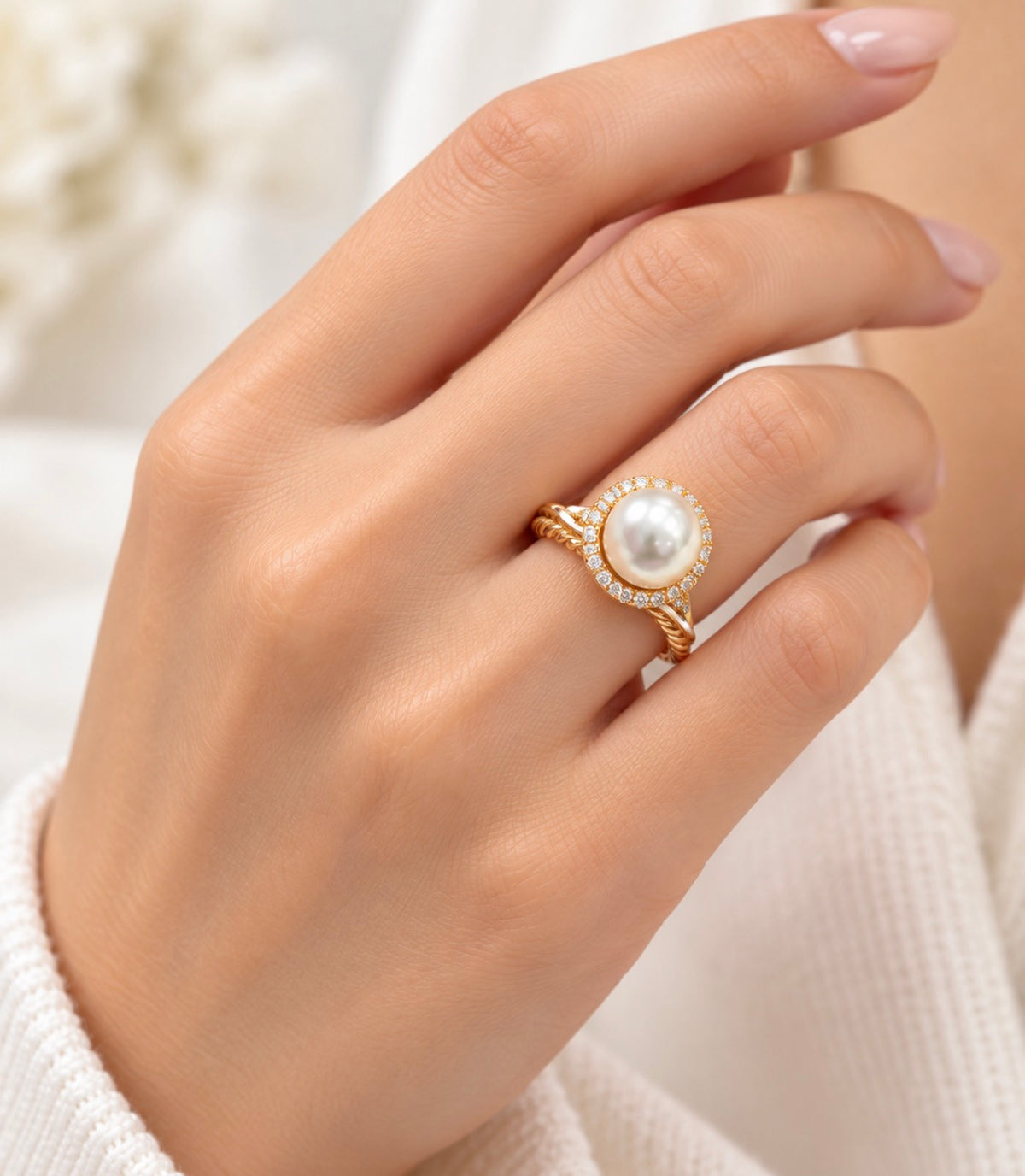 RG Pearl Halo Ring